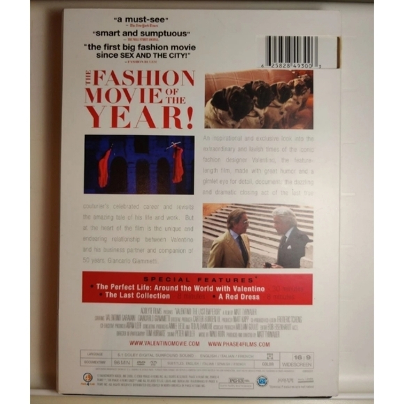 VALENTINO: THE LAST EMPEROR DVD Fashion Designers Film Documentary - Picture 4 of 4